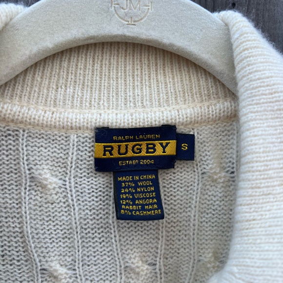 White cable knit Rugby Ralph Lauren sweater, size S - Picture 3 of 4